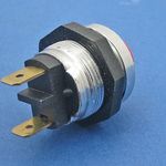Red plastic button, aluminium body, 2 x 6.3mm blade terms thumbnail