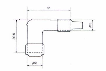 NGK LB05F Suppressed 90° Plug Cap