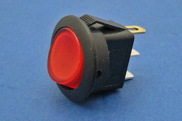On/off rocker switch - 4.8mm blade terminals, illuminated