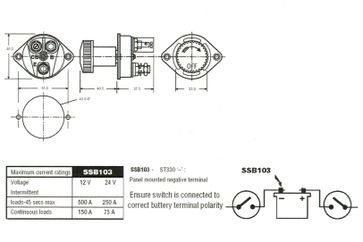 Lucas Style SSB103 battery isolator switch