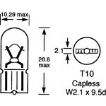 Capless Bulbs (W2.1 x 9.5d) Sidelights etc thumbnail