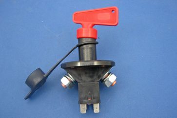 Battery isolator switch - removable key, splash proof cover, independent ignition switch