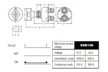 Lucas SSB106 Battery Isolator Switch