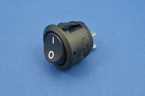 On/off rocker switch - 4.8mm blade terminals, 20mm dia