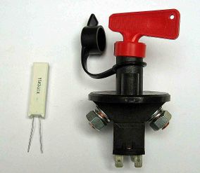 Battery isolator switch - removable key, splash proof cover, independent ignition switch