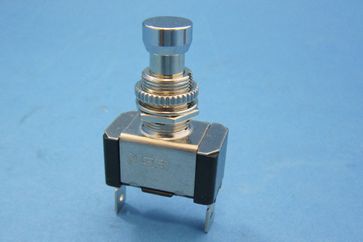 Push/push button switch. Metal button, metal housing