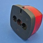 Tail lamp - rubber-mounted black plastic base with red lens thumbnail