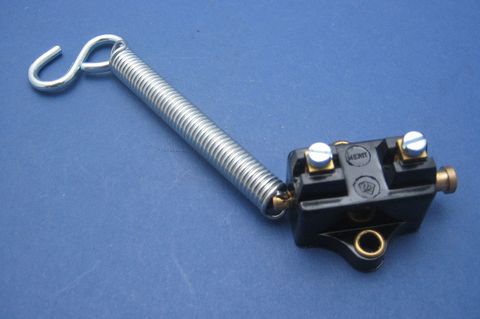 Mechanical switch with spring and hook