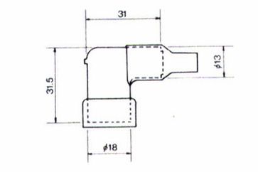 NGK LB05EH Suppressed 90° Plug Cap (Small)