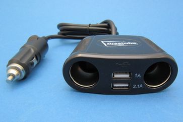 12/24V Cigar Socket Doubler With Twin USB