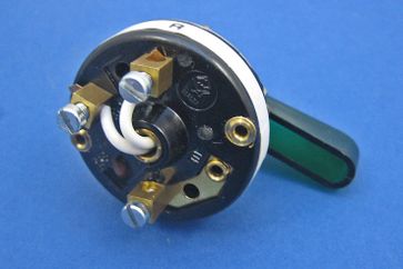 Rotary switch - illuminated green  plastic lever