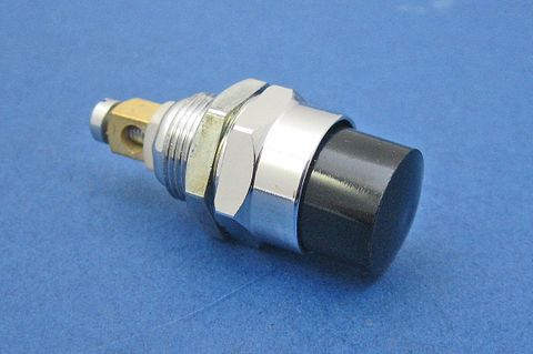 Black knob, metal housing. One screw terminal