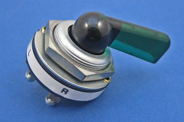 Rotary switch - illuminated green  plastic lever