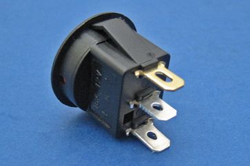 On/off rocker switch - 4.8mm blade terminals, illuminated