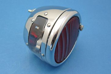 Reproduction black/chrome Lucas ST38 Pork-Pie Light