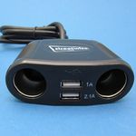 12/24V Cigar Socket Doubler With Twin USB thumbnail