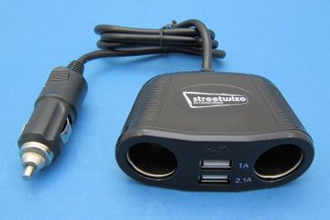 12/24V Cigar Socket Doubler With Twin USB