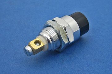 Black knob, metal housing. One screw terminal
