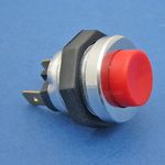 Red plastic button, aluminium body, 2 x 6.3mm blade terms thumbnail